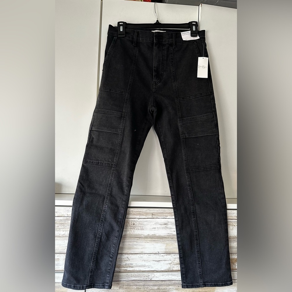 🖤 NWT Jessica Simpson Harmony High Rise Slim Straight Cargo Jeans Size 6